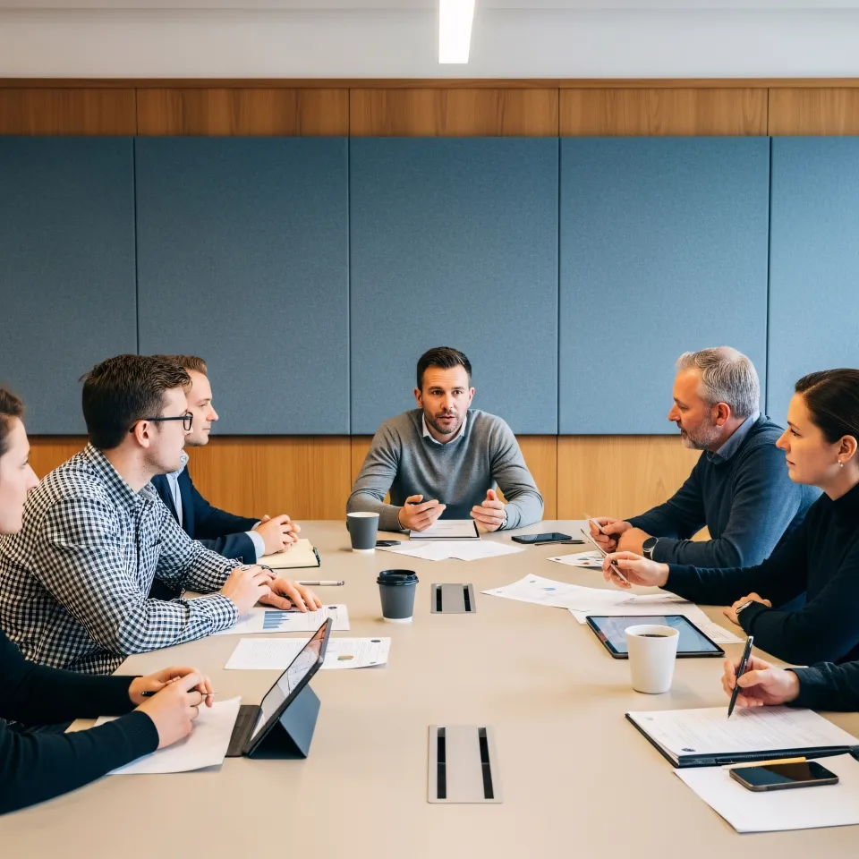 Equipo explicando metodología con datos y gráficos