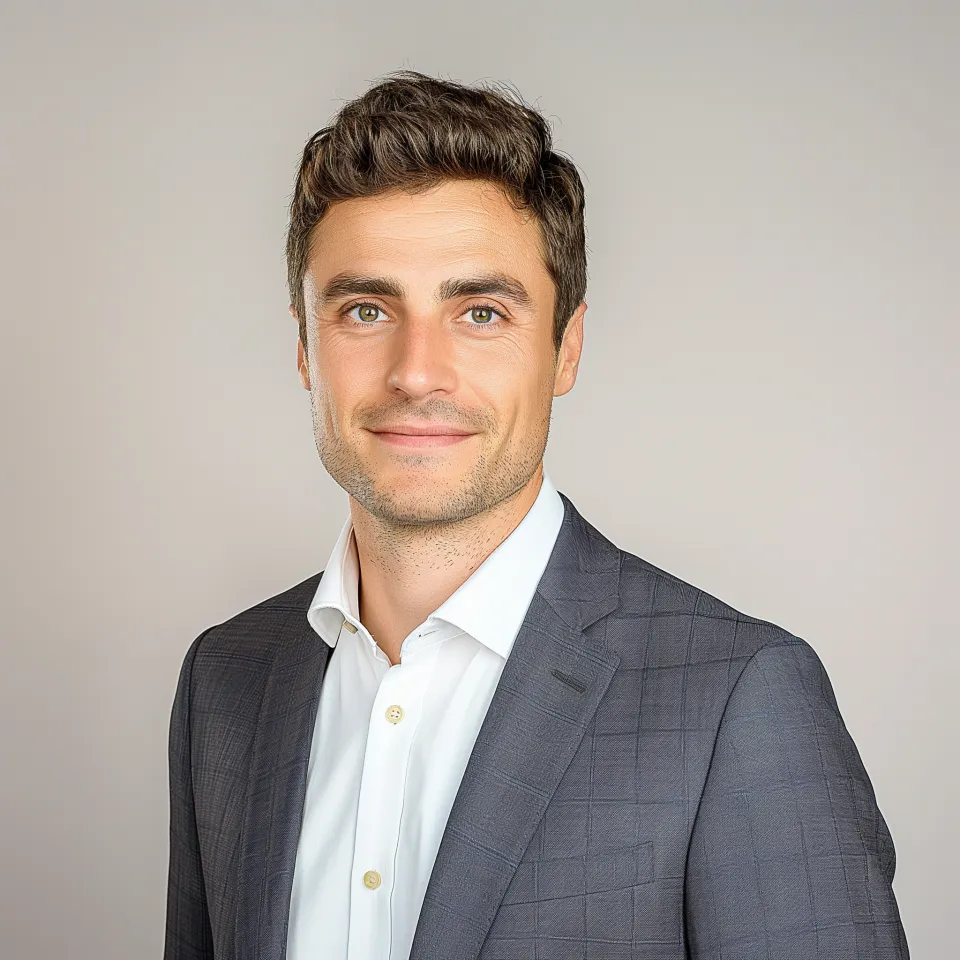 Retrato profesional de cliente satisfecho